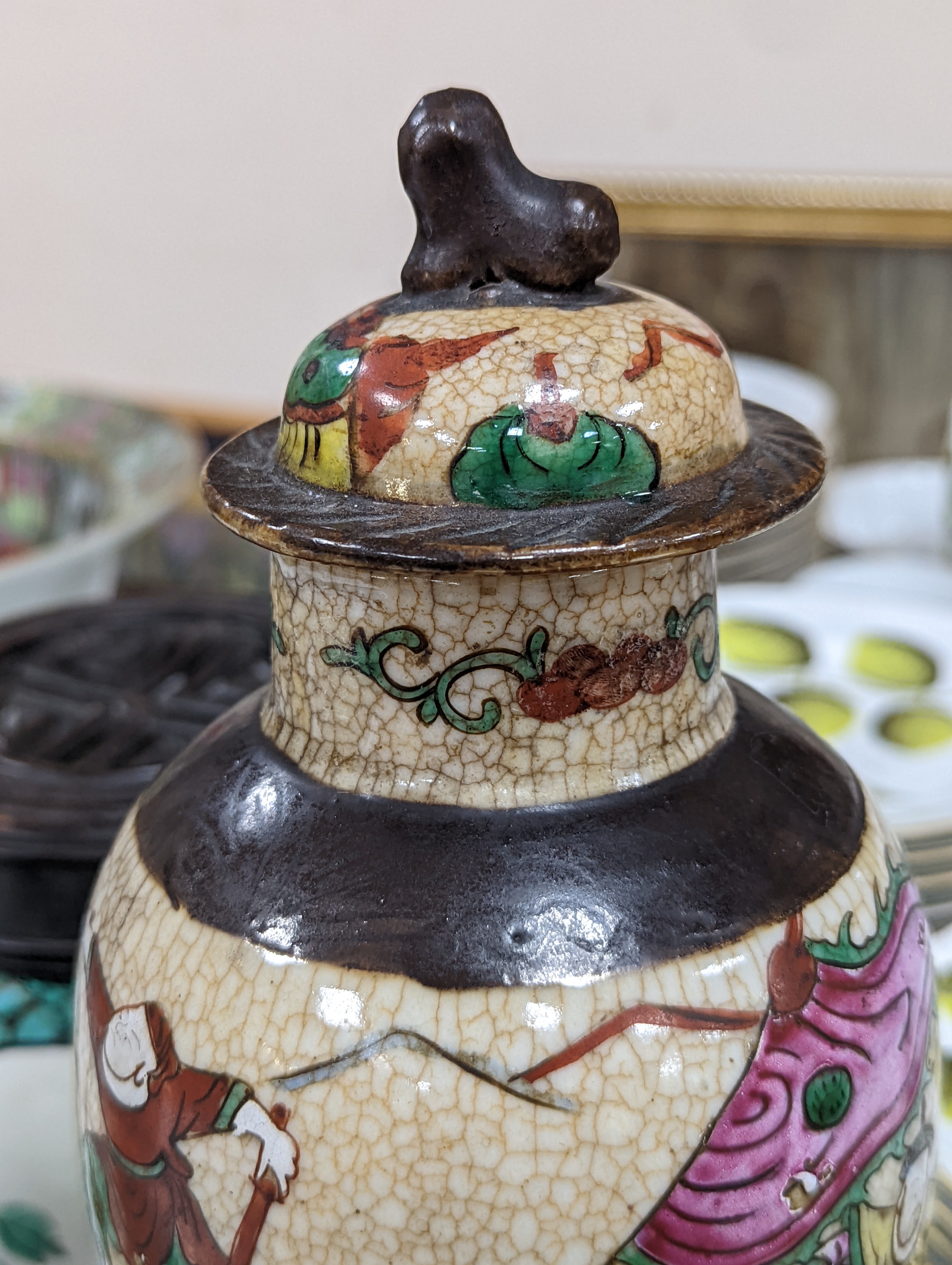 Two 19th century Chinese jars and a later doucai vase